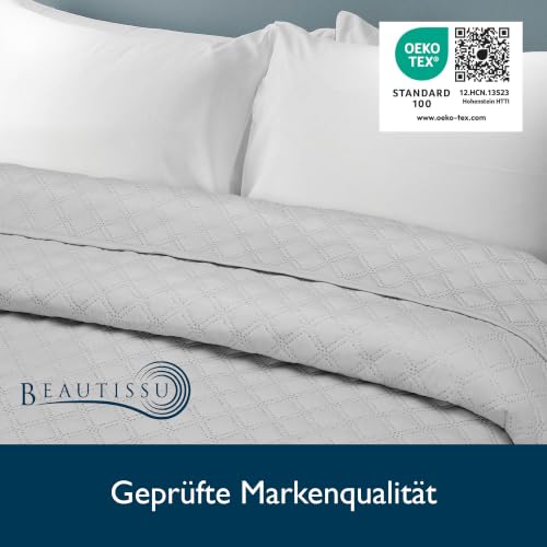 Beautissu Tagesdecke Bettüberwurf für Boxspringbett & Sofa in Steppoptik – Ansicht 5