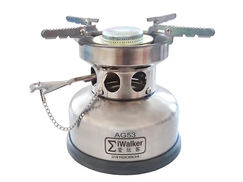 iWalker Gasoline Stove, 3200W High-Power Outdoor Camping Stove with Silent Burner, Suitable for Travel, Picnic, Hiking and Emergency Scenarios