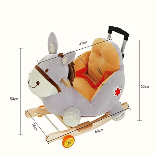 ZHANGYUEFEIFZ Schaukelpferd Plüsch Schaukeltier Pferd Rocking Horse Stuhl Baby Trojan Spielzeug Geschenk Kinder… – Bild 4