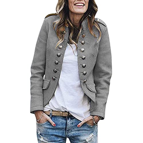 Vectry Black Friday 2019 Rebajas Mujer Invierno Cálido Vintage Chaqueta De Abrigo Chaqueta Abrigo Outwear Botones Uniformes Abrigo 2019 Nuevo Chaqueta Casual Abrigos Mujer