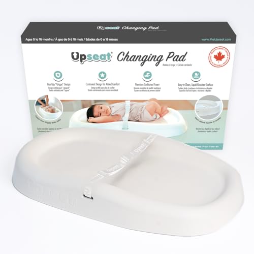 Image of Upseat Baby Changing Pad, Non-Slip Grippy Design, Premium Cushioned Foam, Contoured for Comfort, Waterproof and Easy-to-Clean, Liquid-Resistant (Coconut)