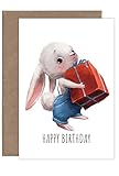 Glückwunschkarte zum Geburtstag - Karte zum Geburtstag für Mädchen, Jungen - Geschenkkarte (Hase)