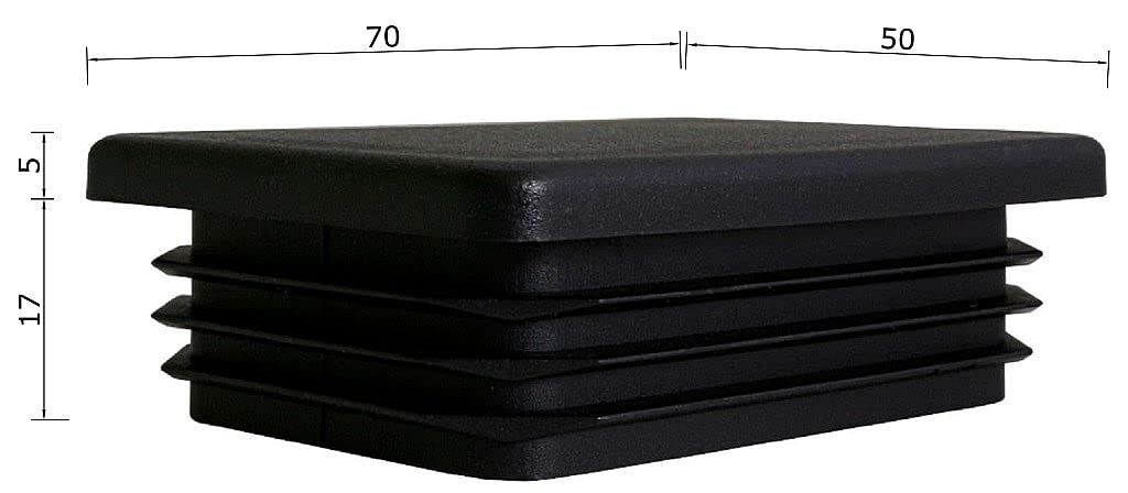 TIBU Zatyczki lamelowe prostokątne zaślepki do rur, zaślepki do rur, osłona, prostokątne, 30 sztuk, rury prostokątne, 70 x 50 x 2 mm