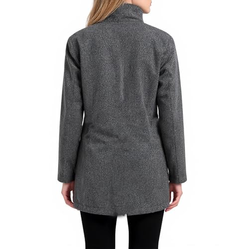 Long Pea Coats for Women 2025 Winter Stand Collar Single Breasted Wool Blend Peacoat Thicken Blazer Jacket3