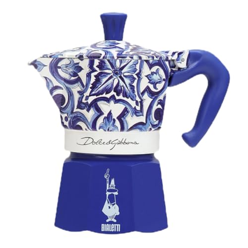 Bialetti Dolce & Gabbana Mediterraneo Cafetière à induction Bleu 4 tasses