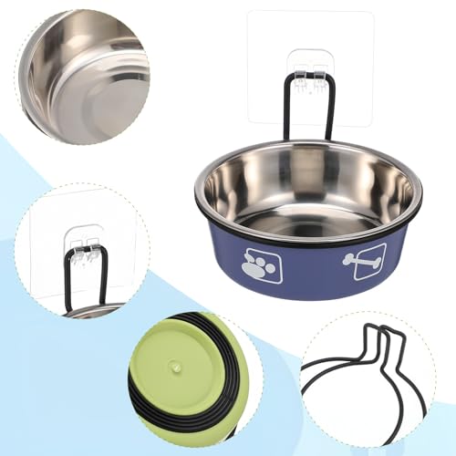 Cuenco Colgante para Gatos Uonlytech de Acero Inoxidable, Pack de 2 Comederos de 12cm con Gancho 4