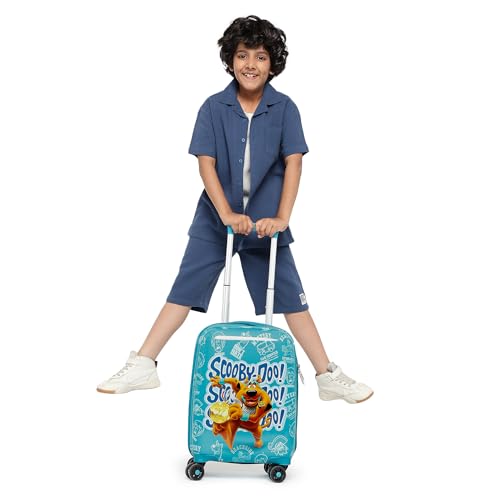 Image of YAYAVAR Scooby-Doo Kids Trolley Suitcase - 45L | Hard-Sided Printed Cabin Luggage with 8 Wheels, Number Lock, Scratch Resistant, Lightweight Travel Bag (50cm)