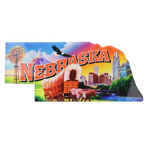 Imán decorativo con forma de Nebraska de acrílico