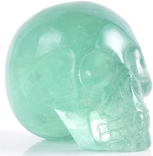 AITELEI 2" Nature Hand Carved Gemstone Skull Statue,Healing Crystal Stone Human Reiki Skull Figurine Statue Sculptures