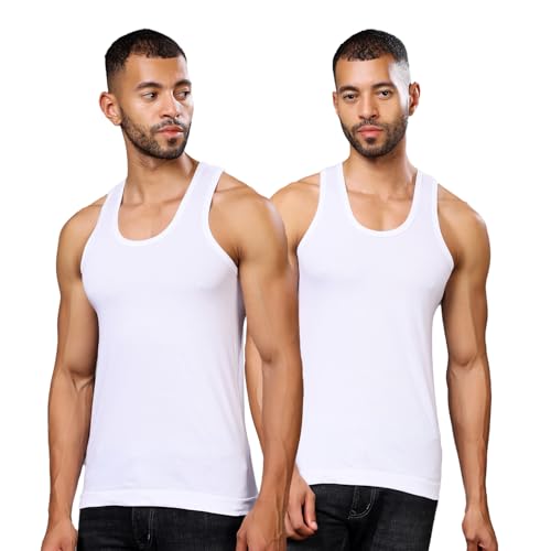 Image of FirstFit Premium Men Vest White Cotton Vest - Men Baniyan