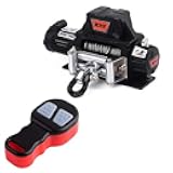 Metal Automatic Winch Wireless Remote Controller System for 1:10 RC Crawler Car Axial SCX10 90046 TRX4 Redcat (Black)