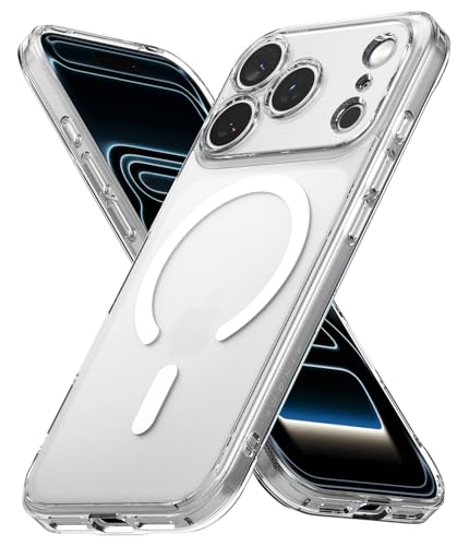 【Ringke】 iPhone 17 Pro FUSION MAGNETIC ケース PC+TPU 首掛け 斜め掛け クロスボディストラップ Magsafe対応 耐黄変 落下防止 耐衝撃 傷防止 薄型 透明 クリア スマホケース マグネットカバー スリム アイフォン17プロ (ストラップホールあり) - Magnetic Matte Clear