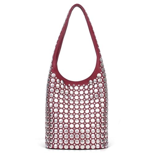 Bolso Tote de Cuero Vegano con Tachuelas para Mujer
