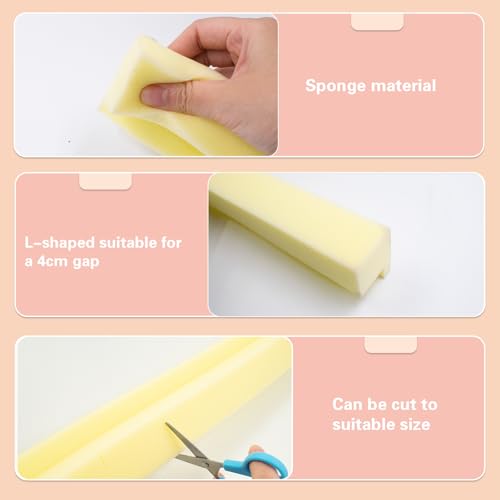 Bett Matratzenfüller Bettlückenfüller für Spalt 4 cm Langes Keil Schlafkissen weicher Langer Bett Lückenfüller für Einzelbett Doppelbett Gelb 2m