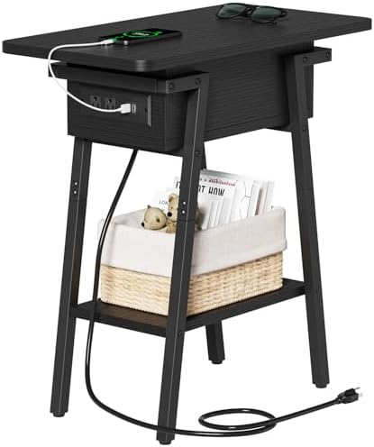 Mesa de canto com estação de carregamento, mesa lateral dobrável ...