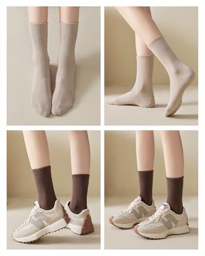 Image of Crew Socks for Women Striped Athletic Socks Womens