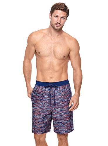 Reebok Men's Swimwear Irvine 9" Volley Upf 50 Drawcord Elastic Waist Swim Shorts, Vivid Orange, S #TOP19