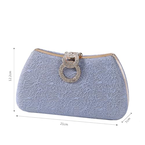 Image of Dreubea Women's Fashion Evening Bag Rhinestone Decrated Clutch Handbag with Chain