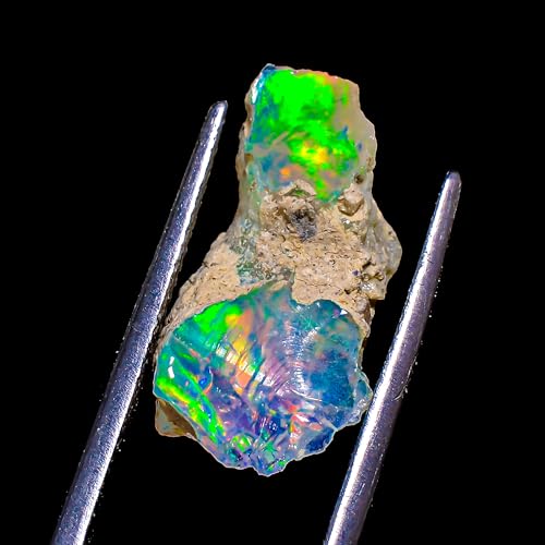 Natural Ethiopian Opal Rough Gems – AAA Quality Stone | Jumbo Fire Ethiopian Raw Crystal Rock Gemstone for Jewelry Making & Wire Wrapping