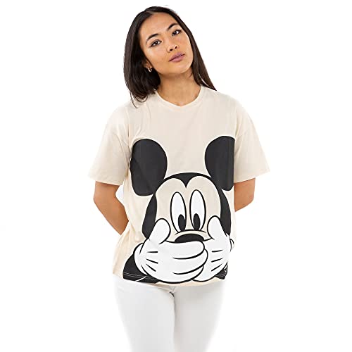 Disney Mickey Don’t Speak T-Shirt, Sable, S Femme