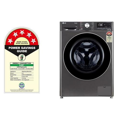 Image of LG 12 Kg 5 Star AI Direct Drive Fully Automatic Front Load Washing Machine (FHP1412Z9B, Platinum Black, TurboWash 360, Steam, Wi-Fi,)