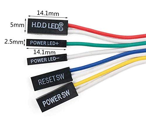 Image of Slim ATX PC Computer Motherboard Power On Off Reset Push Button Switch Cable with LED Light (65 cm)