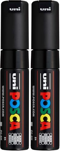Uniball Uni Posca-PC-8K Marqueur 8 mm Noir (Lot de 2)