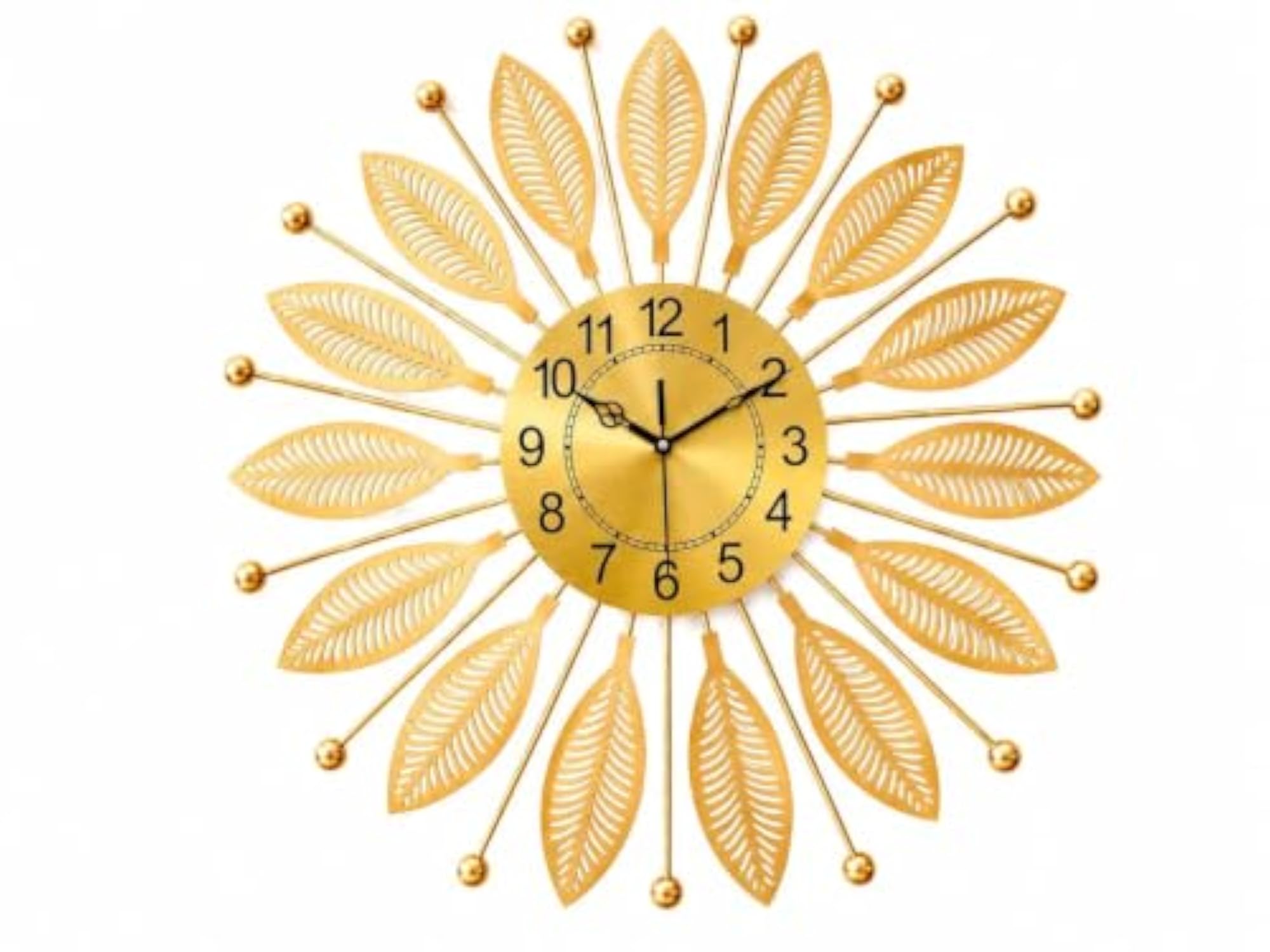 Flower Wall Clock Gold