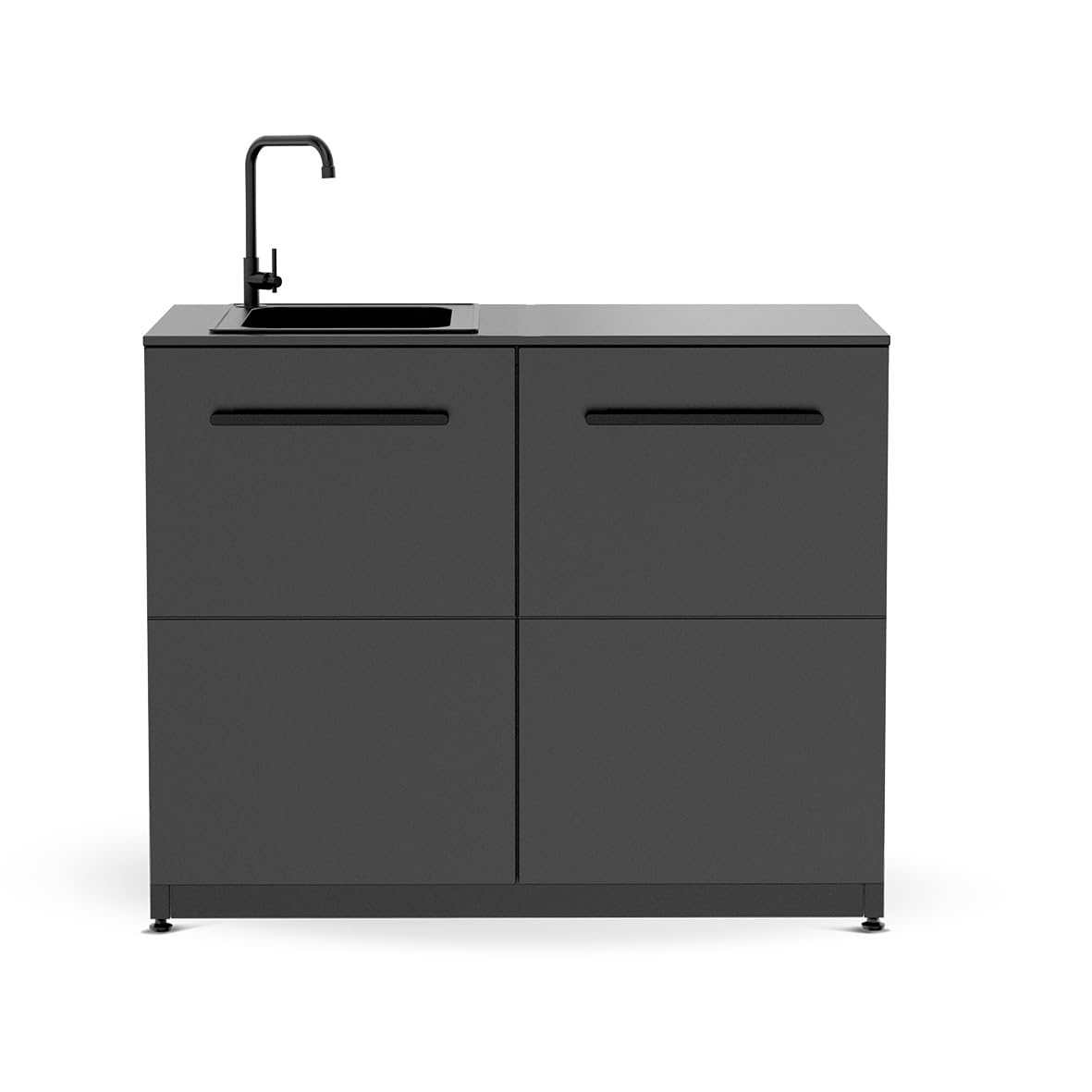 Cozze® Spülmodul für Outdoor Küche – Waschbecken-Einheit mit 15 mm HPL-Arbeitsplatte – Wetterfester Stahl & modernes Design für die Outdoorküche - 90x110x60 cm