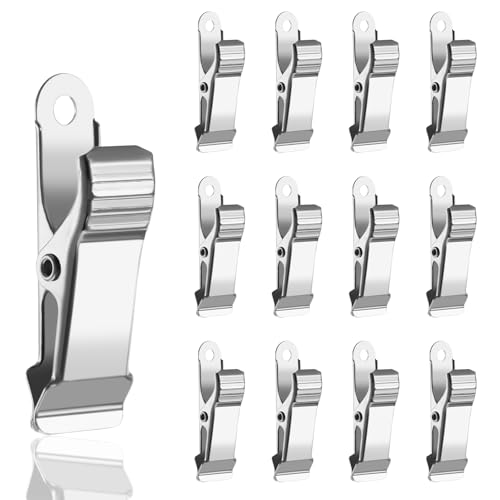 AOZUO Lot de 12 mini pinces crocodiles en métal - Petites pinces à ressort solides - Conviennent pour la cuisine, la maison, le bureau et l'école - 3 x 1,3...