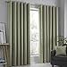 Price comparison product image Fusion Sage Green Thermal Eyelet Curtains  W66 x L90" (168x229cm)  2 Panels  Strata Collection  Room Darkening Drapes for Bedroom, Living Room & Doors