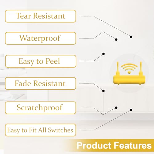 Image of GLUN 600 Golden Vinyl Switchboard Stickers | 60+ Embossed Luxury Self-Adhesive Icons for Fan, Light, AC & Home Switch Buttons