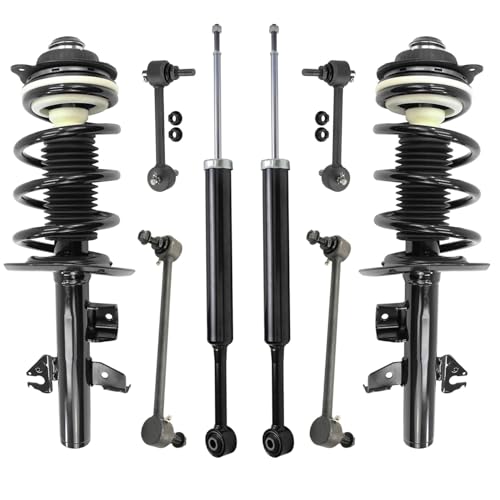 Image of Detroit Axle - AWD 8pc Struts Shocks Kit for Jeep 2014-2018 Cherokee, 2 Front Struts with Coil Springs 2 Rear Shock Absorbers 4 Front Rear Sway Bars 2015 2016 2017 Replacement Suspension Kit