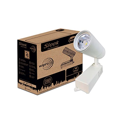 Image of wipro 10 Watt Cylindrical Sleek LED 36 Degree Track Light (3000K, Warm White, Aluminium)