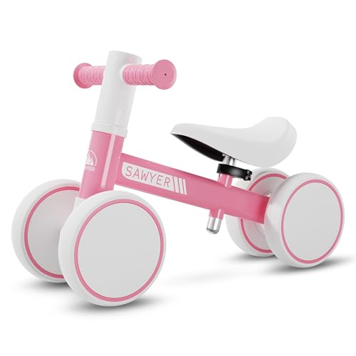 Sawyer Bikes   Correpasillos Bebe con Sillín Ajustable   Juguete Niños 1 Año (Rosa V2)