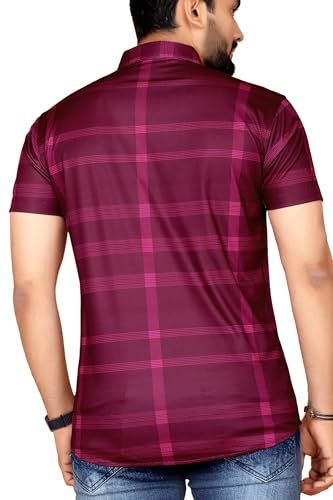 Image of FABRIPPLE Men's Printed Half Sleeve Shirt for Casual Wear | Stylish Geometric Pattern Slim Fit for Men | Summer Trendy Short Sleeve Shirt