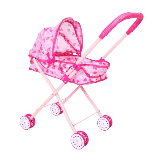 SEWOART Carrito De Bebé Mini Oscilador Muñecas para Pequeños Mango De Olla Ovalado Accesorio Soporte para Toallero Carro Pequeño Carro De La Compra Tanque Portatil Tela Oxford Rosa
