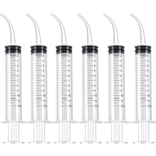Big Bargain Store Syringe Pet Feeder 6 Pack 12ml with Curved Tip Disposable Syringe Cats Dogs Small Animals Liquid Injection (Without Needle)