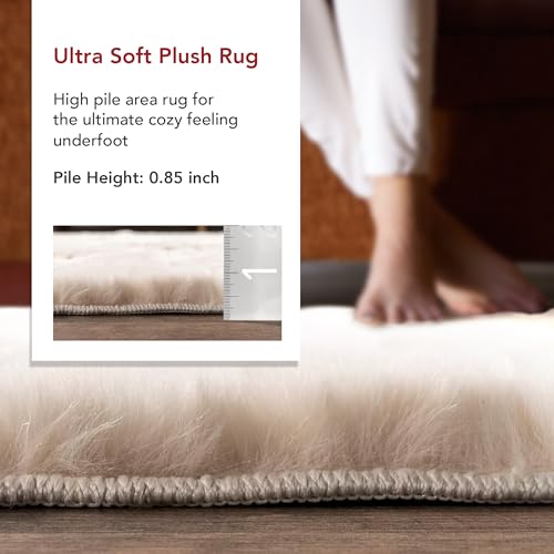 nuLOOM Nia White 8' x 10' Soft Fluffy Shag Carpet, Machine Washable, Non-Slip Home Decor