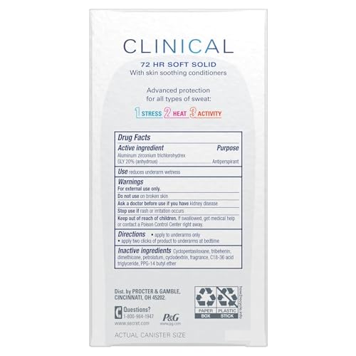 Secret Clinical Soft Solid Antiperspirant & Deodorant, Light & Fresh (1.6oz-3ct) - image 2