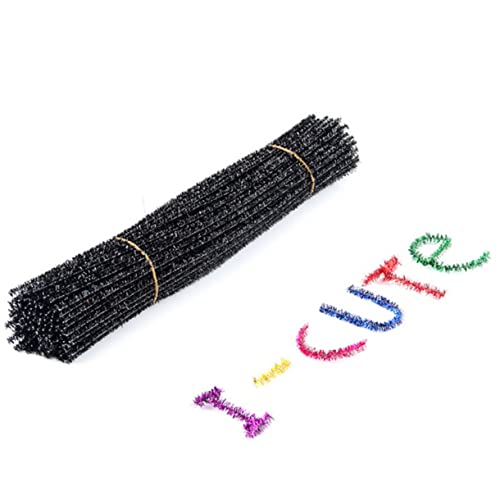 DOITOOL 100pcs Black Plush Twisted Stems for Boy Girl Craft Projects Creative Christmas Tree Ornaments Decoration for Birthday Parties and Holiday Favors