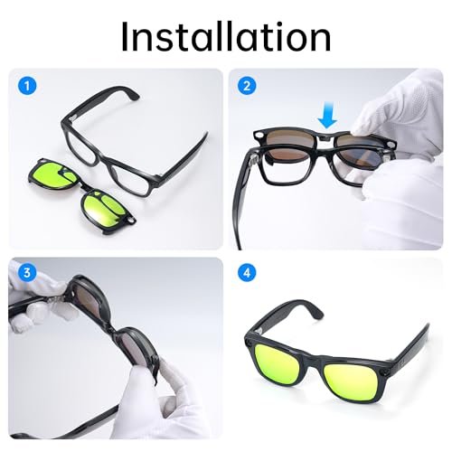 RCstyle Compatible With Ray-Ban Meta Wayfarer(Standard) Smart Glasses Color Changing Clip Set for Man and Woman 50-22 Size M
