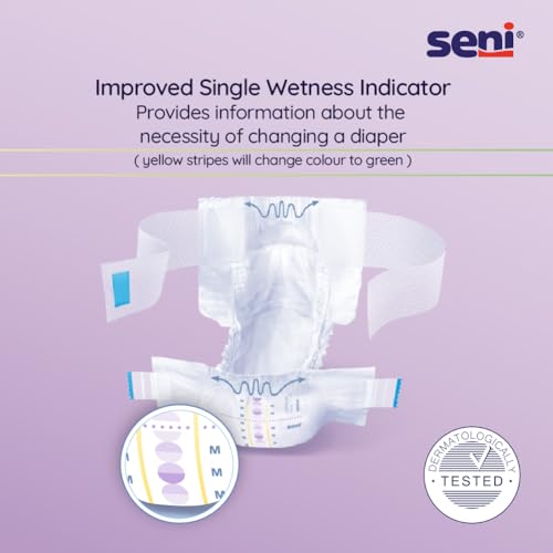 Image of Seni Optima Plus Breathable Hip Band Adult Diaper Adult Diaper | Wetness Indicator | Quick Absorption system | latex free | High absorbent | Odour Stop | Dermatologically Tested | Side Leakage Protection | Size Medium | Weist Size (70cm - 105cm) | Pack of 3 | 10 Pcs