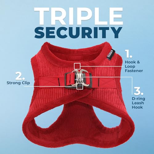 Voyager Step-in Plush Dog Harness – Soft Plush, Step in Vest Harness for Small and Medium Dogs by Best Pet Supplies – Red Corduroy, S (Chest: 14.5-16″) Voyager Step-in Plush Dog Harness – Soft Plush, Step in Vest Harness for Small and Medium Dogs by Best Pet Supplies – Red Corduroy, S (Chest: 14.5-16″)