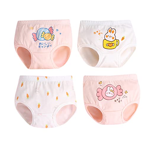 2025 - Calzoncillos infantiles para niños pequeños, bebés, niñas, niños, ropa interior de dibujos animados, calzoncillos de algodón, 4 piezas, chaqueta de invierno para niñas, Rosa., 18-24 meses