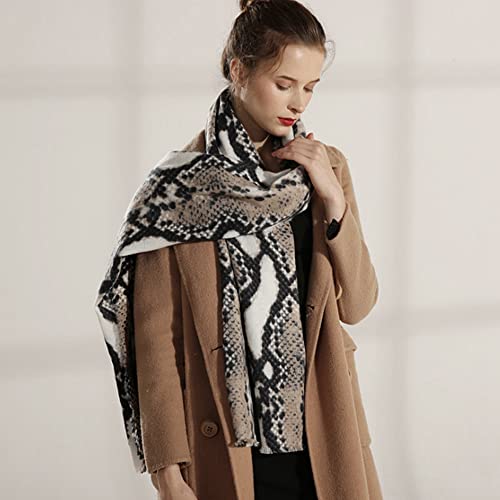 Sun Kea Women's Snakeskin Print Scarf Oversized Animal Pattern Wrap Shawl Winter Warm Neckerchief Blanket (Snakeskin new)4
