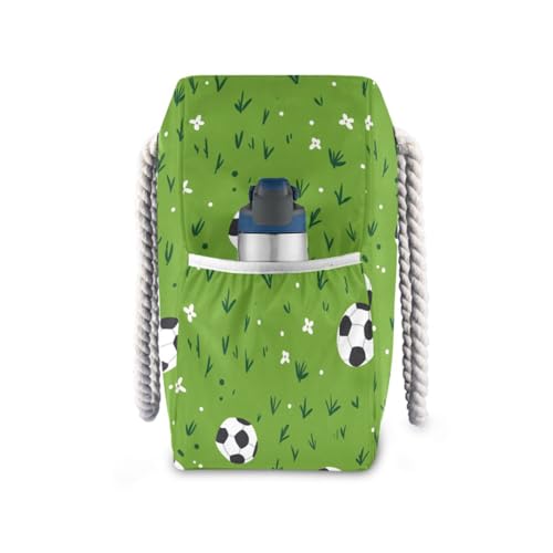 Green Field Football Sandproof Bag Carry On with side pocketes Tote Bag Portable with cup holders on the side3