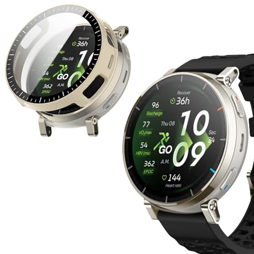 Amazfit Active 3 Premium 45mm �p �P�[�X �ی�J�o�[ �t���J�o�[�ی� �h�� ��̌^ �V�f�U�C�� 3D���p�G�b�W SpinoArmor �����^ �����ߗ� �S�ʕی� �����ȒP �ϏՌ� ���ϋv �����h�~ �Ή�Amazfit Acti