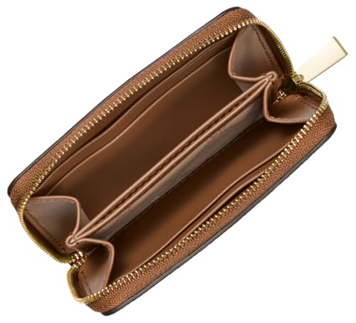 Image of Michael Kors Jet Set Small Zip Around Card Case, Gold-Tone Hardware /Luggage