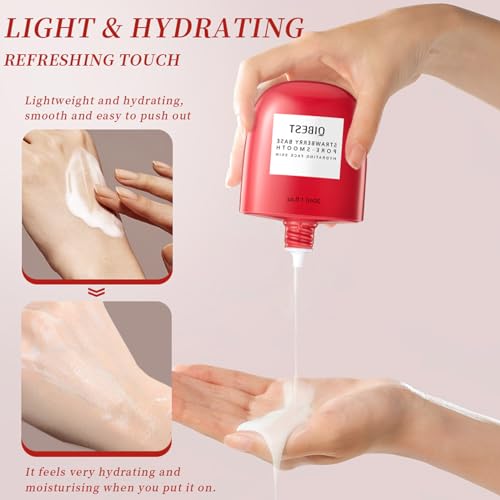 Strawberry Pore Blur Drops- Strawberry Base Pore- Silicone-Free, Oil-Free - Primer Face Makeup Pore Minimizer - Antioxidant Face Serum for Women - Pore Reducer for Hydrating, Glowing - Image 7